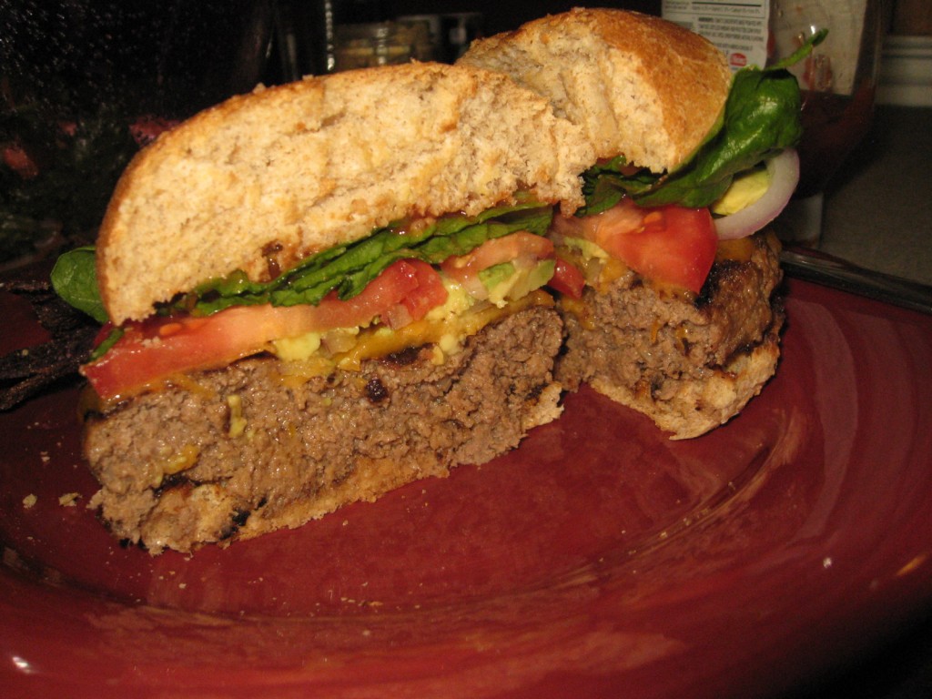 Cross-section of burger